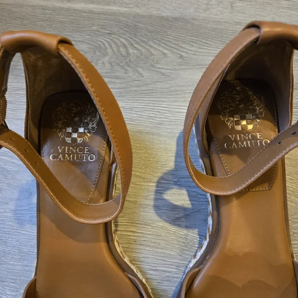 Vince Camuto Baylees Leather Espadrille Wedge Sandal Size 10 - Picture 3 of 7